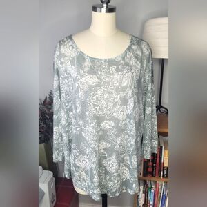 Rachel Zoe Linen Shirt Floral Print Size 1X